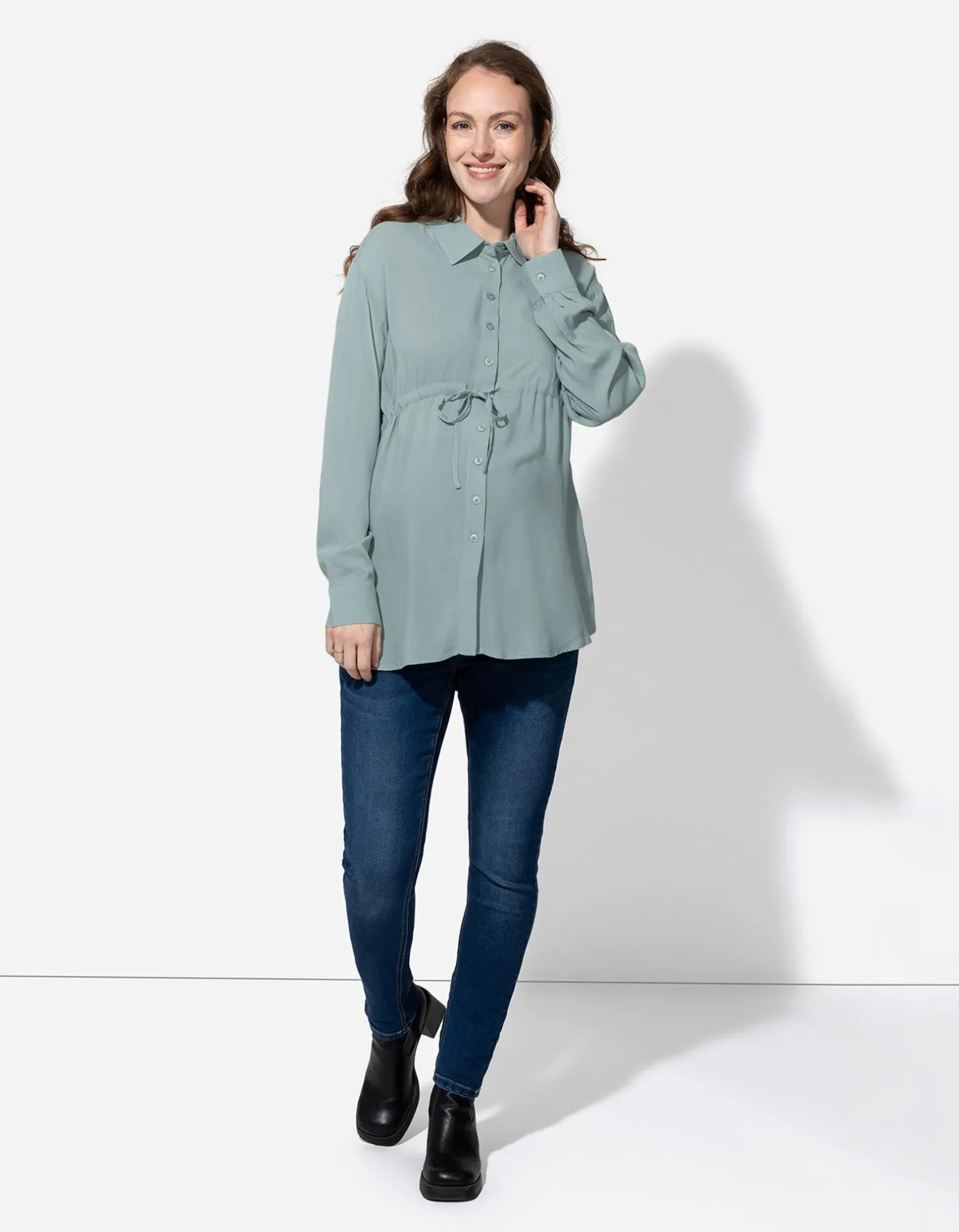 Overhemdblouse - Zwangerschapskleding - groen