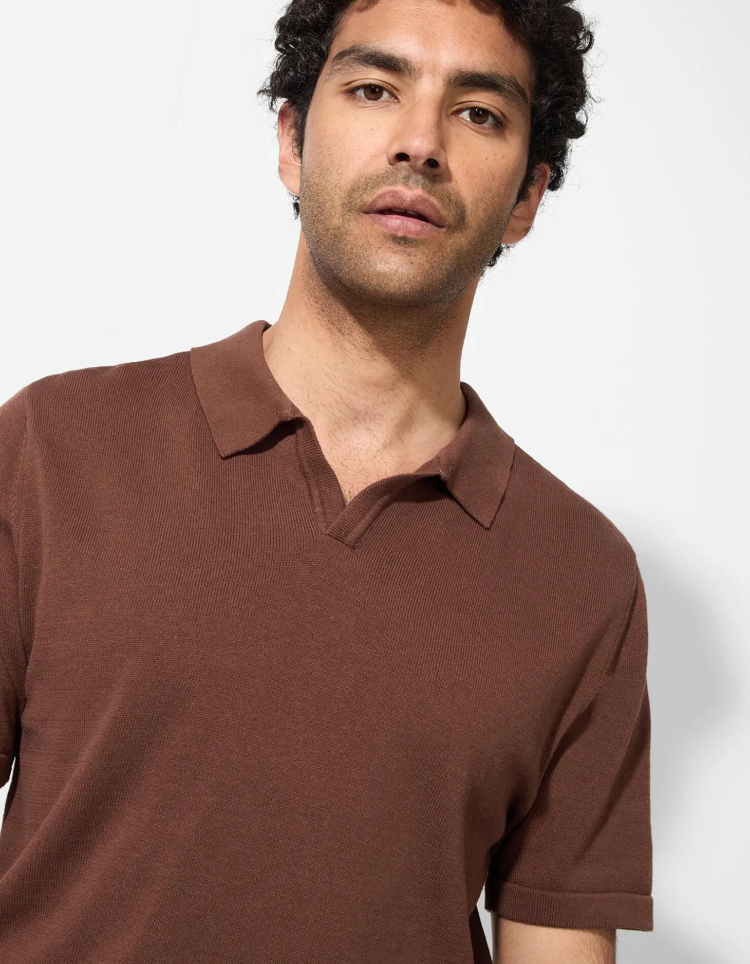 Poloshirt - Breigoed - donkerbruin