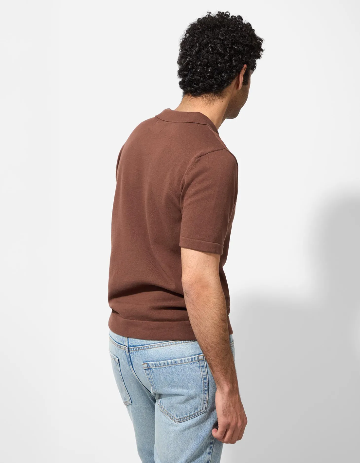 Poloshirt - Breigoed - donkerbruin