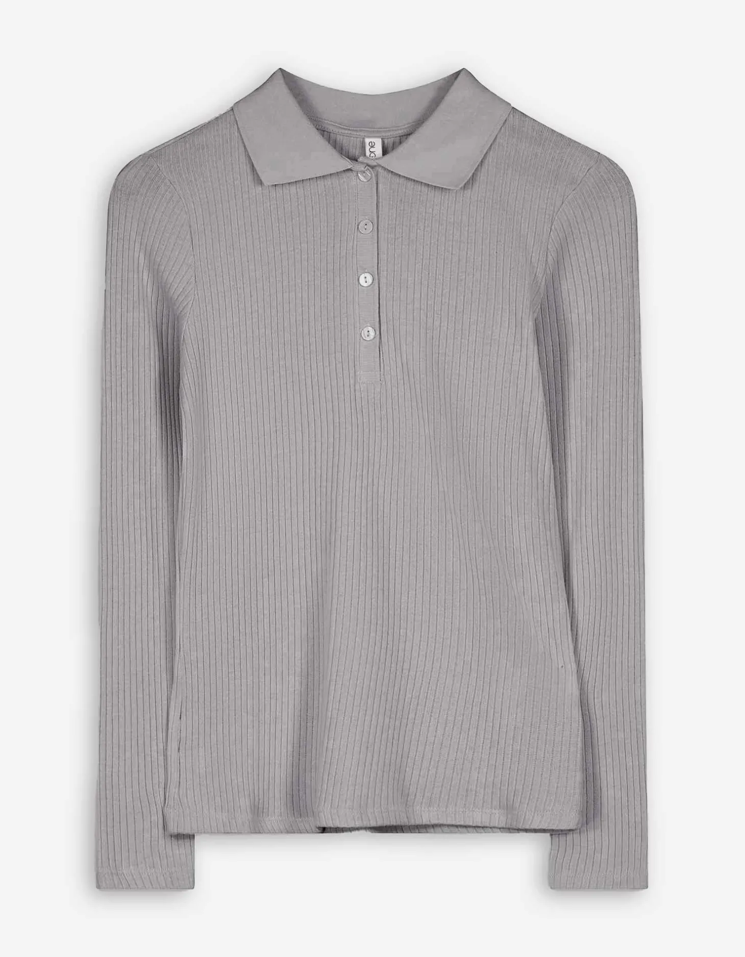 Poloshirt - Geribde structuur - grijs