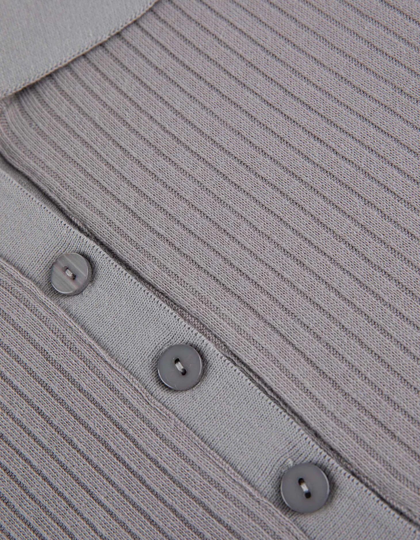 Poloshirt - Geribde structuur - grijs