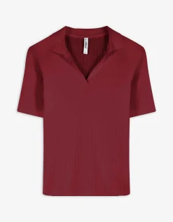 Poloshirt - Katoenmix - donkerrood