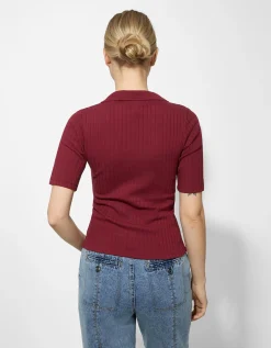 Poloshirt - Katoenmix - donkerrood