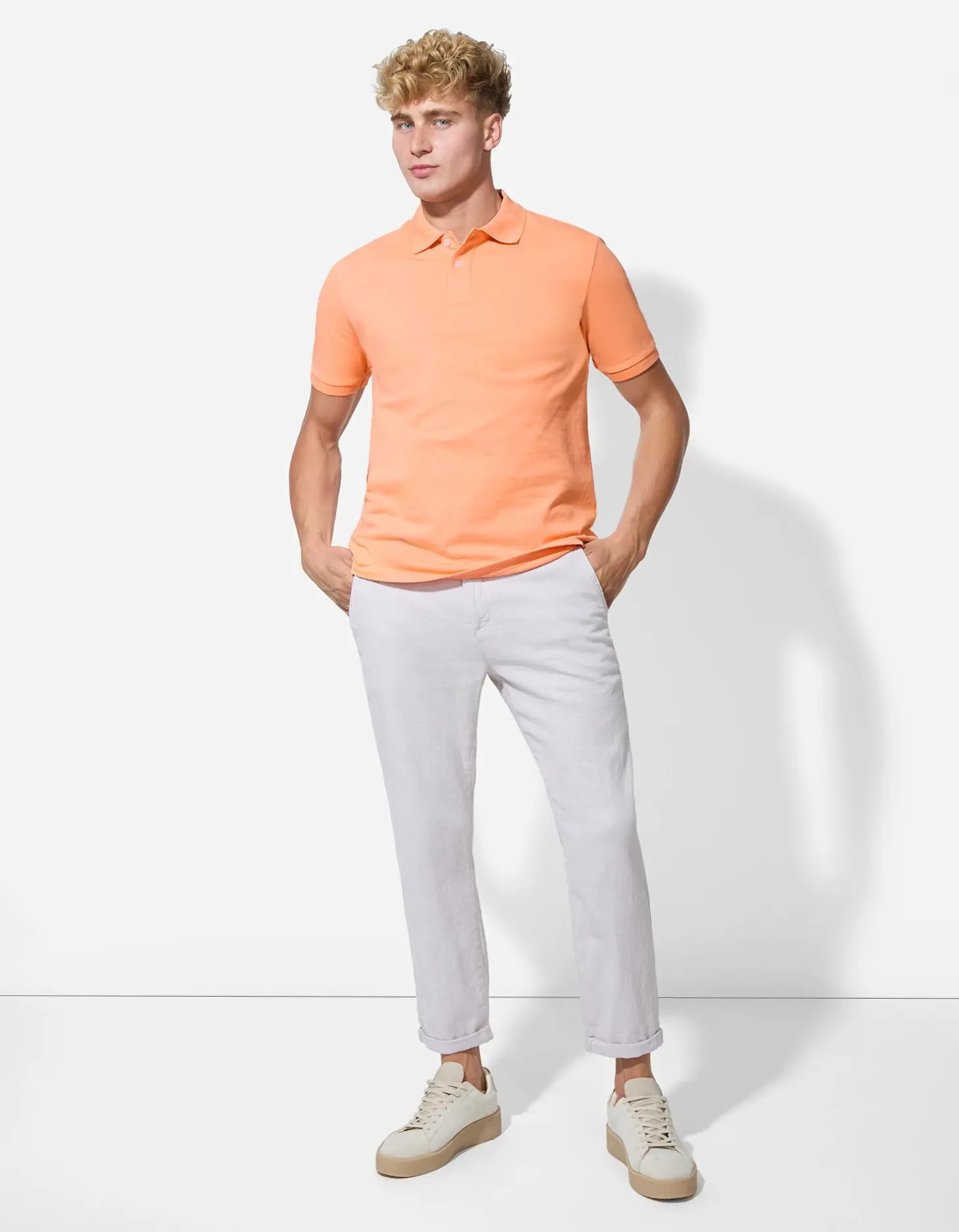Poloshirt - Knoopsluiting - oranje
