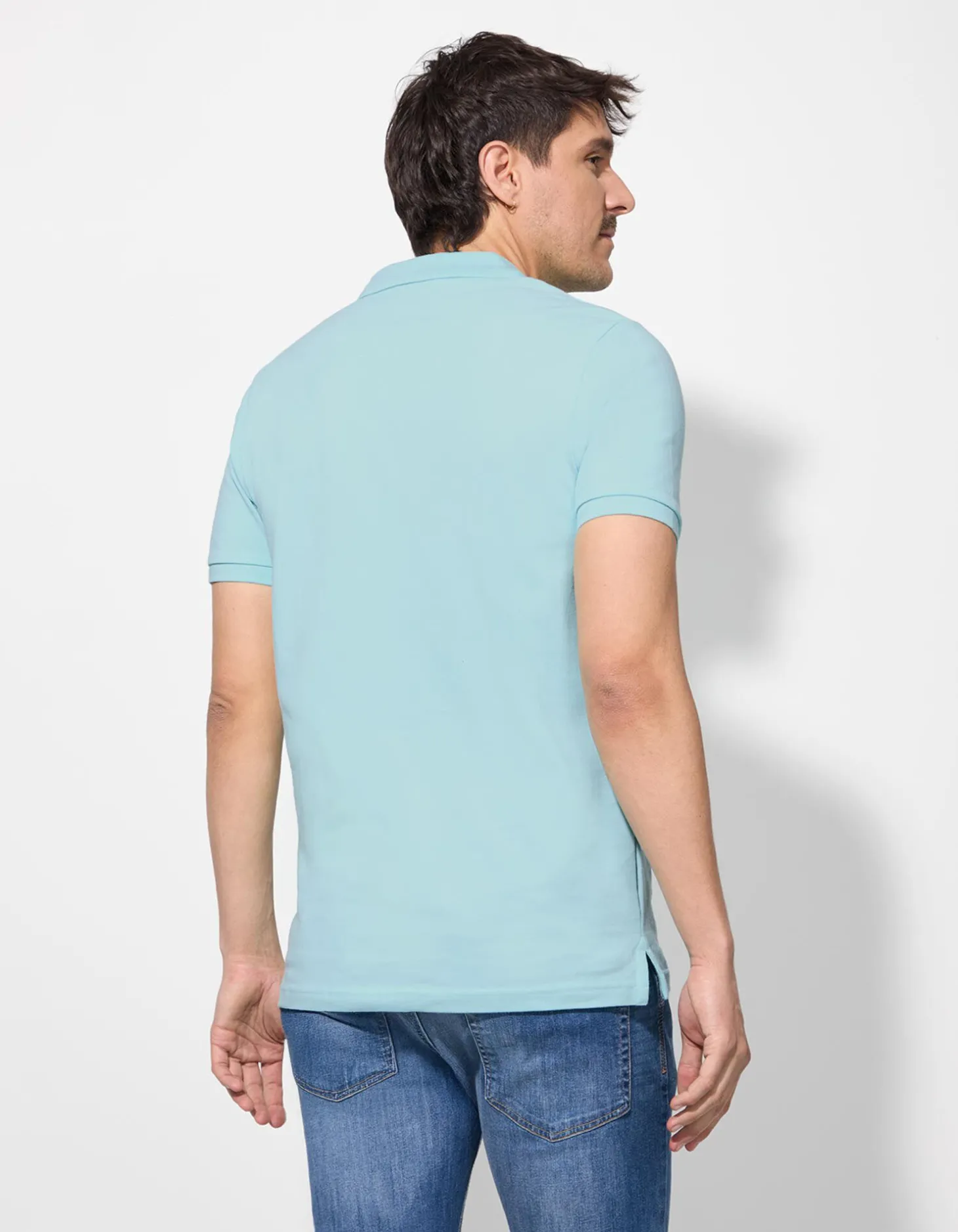 Poloshirt - Knoopsluiting - turkoois