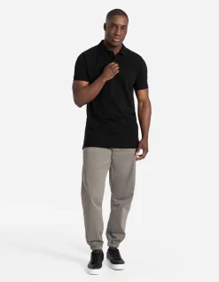 Poloshirt - Knoopsluiting - zwart
