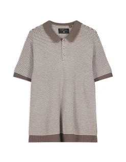 Poloshirt - Motief all-over - lichtbruin