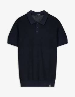 Poloshirt - Polo kraag - donkerblauw
