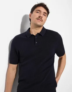 Poloshirt - Polo kraag - donkerblauw