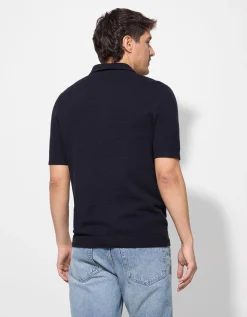 Poloshirt - Polo kraag - donkerblauw