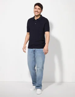 Poloshirt - Polo kraag - donkerblauw
