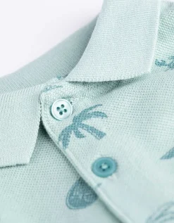 Poloshirt - Print all-over - turkoois