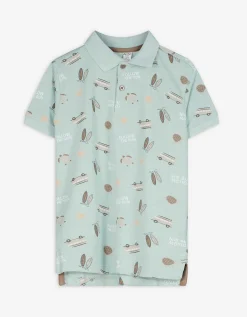 Poloshirt - Print all-over - turkoois