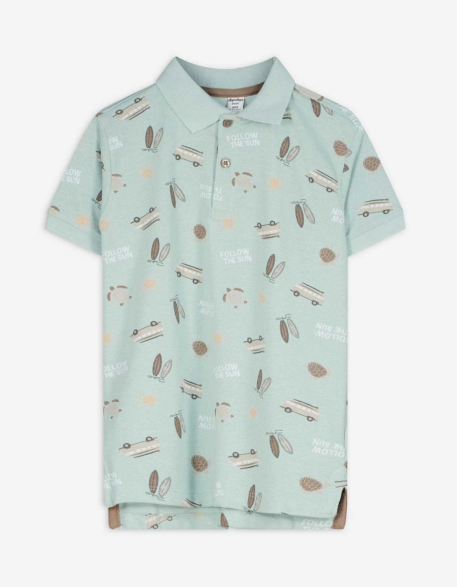 Poloshirt - Print all-over - turkoois