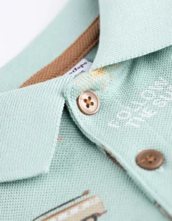 Poloshirt - Print all-over - turkoois