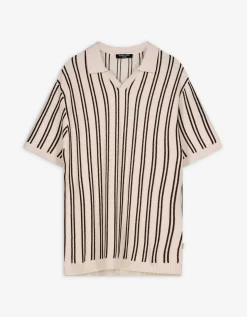 Poloshirt - Strepen - donkerbruin