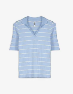 Poloshirt - Strepen - lichtblauw