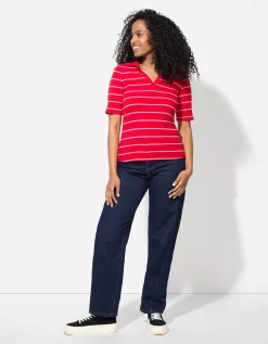 Poloshirt - Strepen - rood
