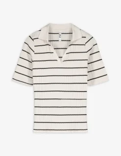 Poloshirt - Strepen - wit