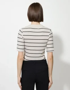 Poloshirt - Strepen - wit