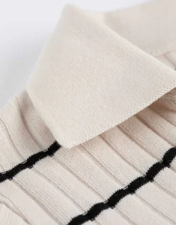 Poloshirt - Strepen - wit