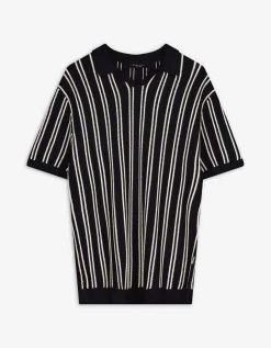 Poloshirt - Strepen - zwart