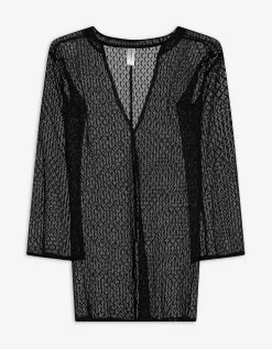 Poncho - Broderie - zwart