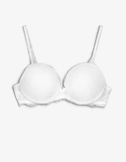 Push-up-bh - Geappliqueerd strikje - wit