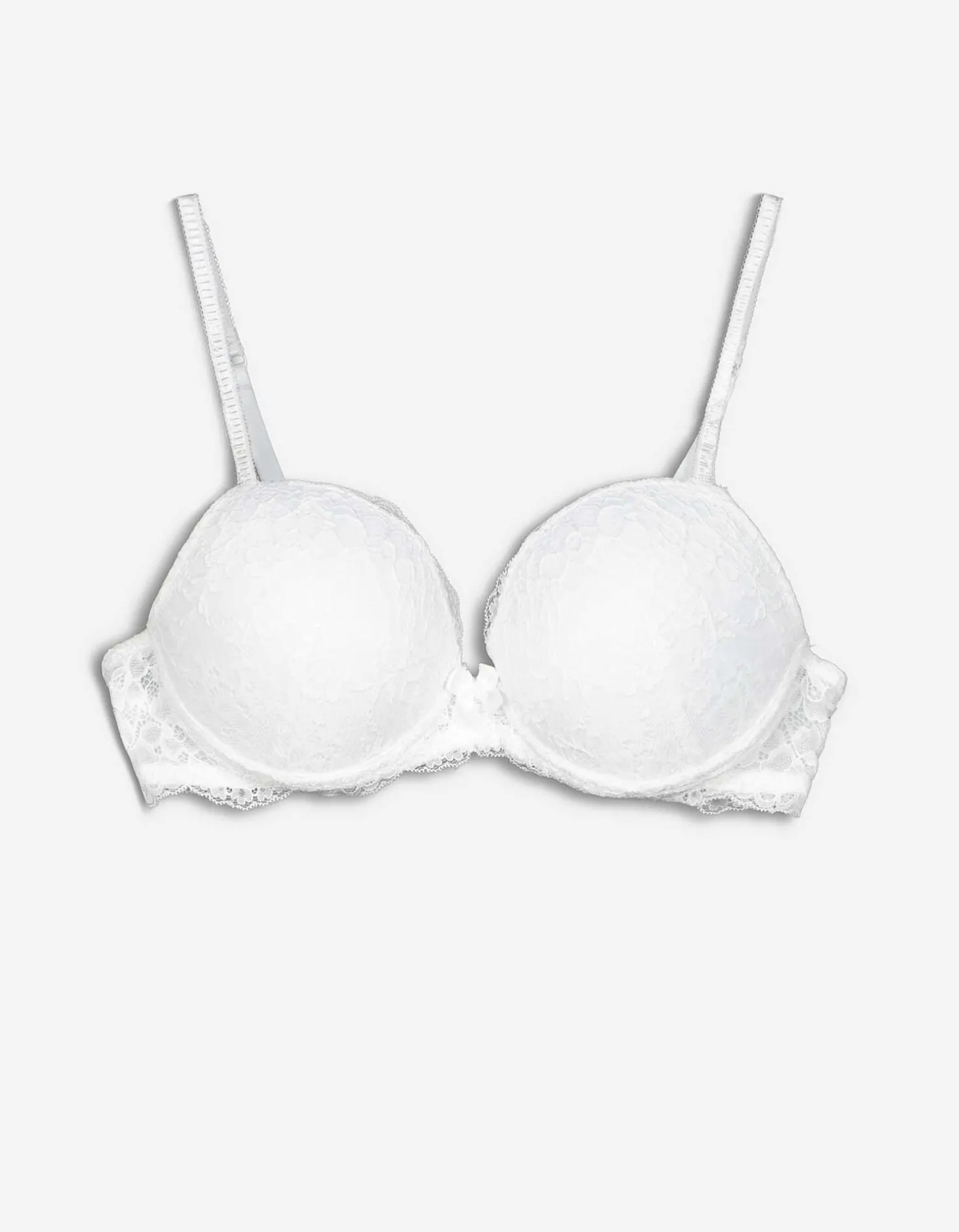 Push-up-bh - Geappliqueerd strikje - wit