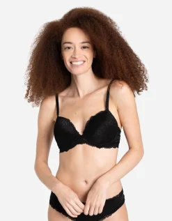 Push-up-bh - Met kant - zwart