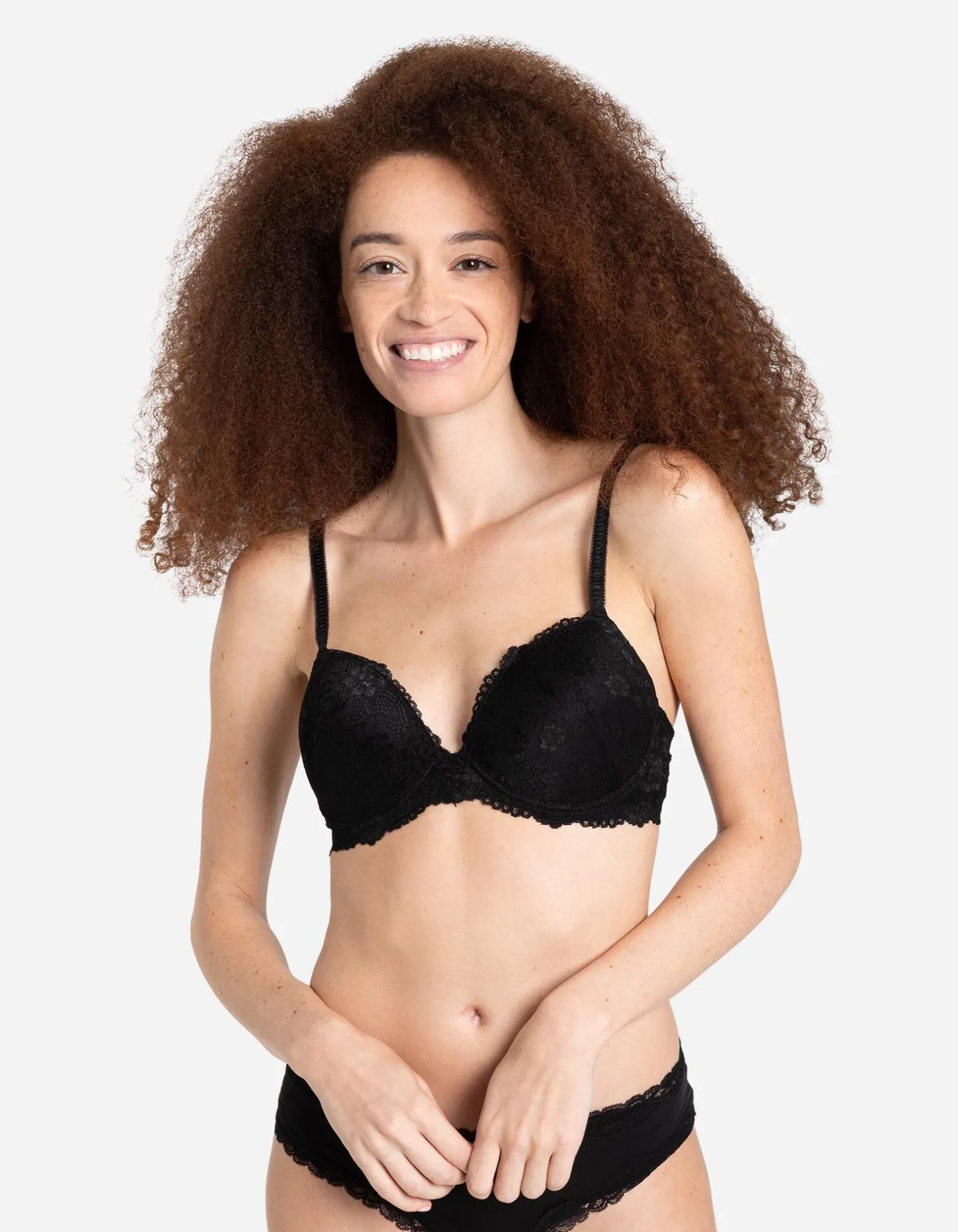 Push-up-bh - Met kant - zwart