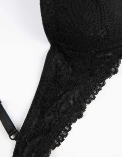 Push-up-bh - Met kant - zwart