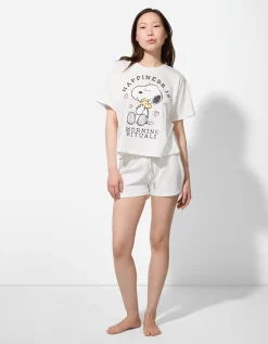 Pyjama set van shirt en broek - Snoopy - wit