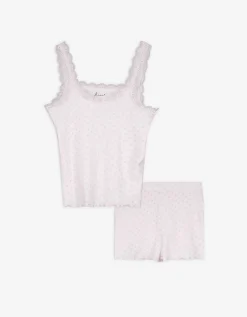 Pyjama set van shirt en broek - Print all-over - lila