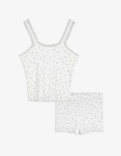Pyjama set van shirt en broek - Print all-over - wit