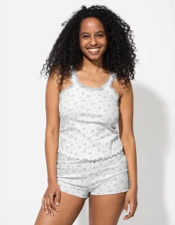 Pyjama set van shirt en broek - Print all-over - wit
