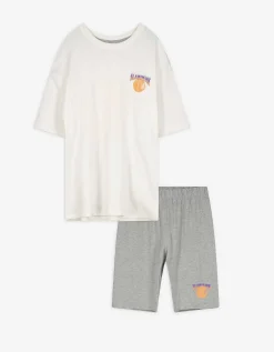 Pyjama set van shirt en shorts - Print op rug - brons