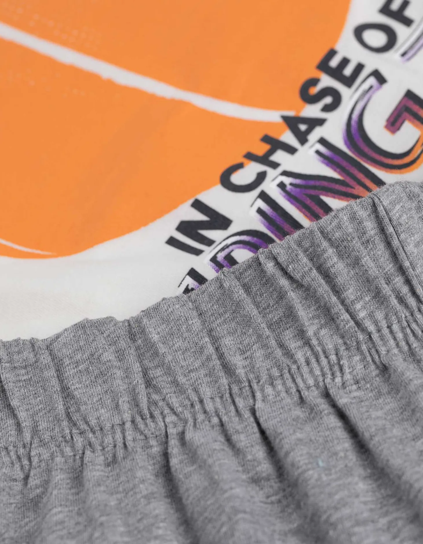 Pyjama set van shirt en shorts - Print op rug - brons