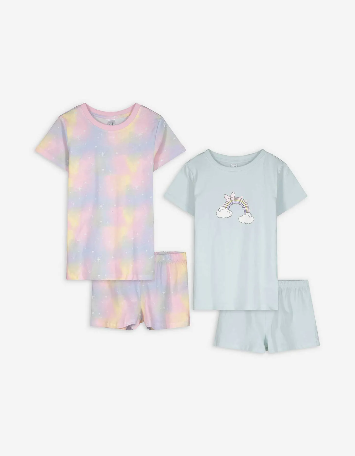 Pyjama set van shirt en shorts - Set van 2 - lichtblauw