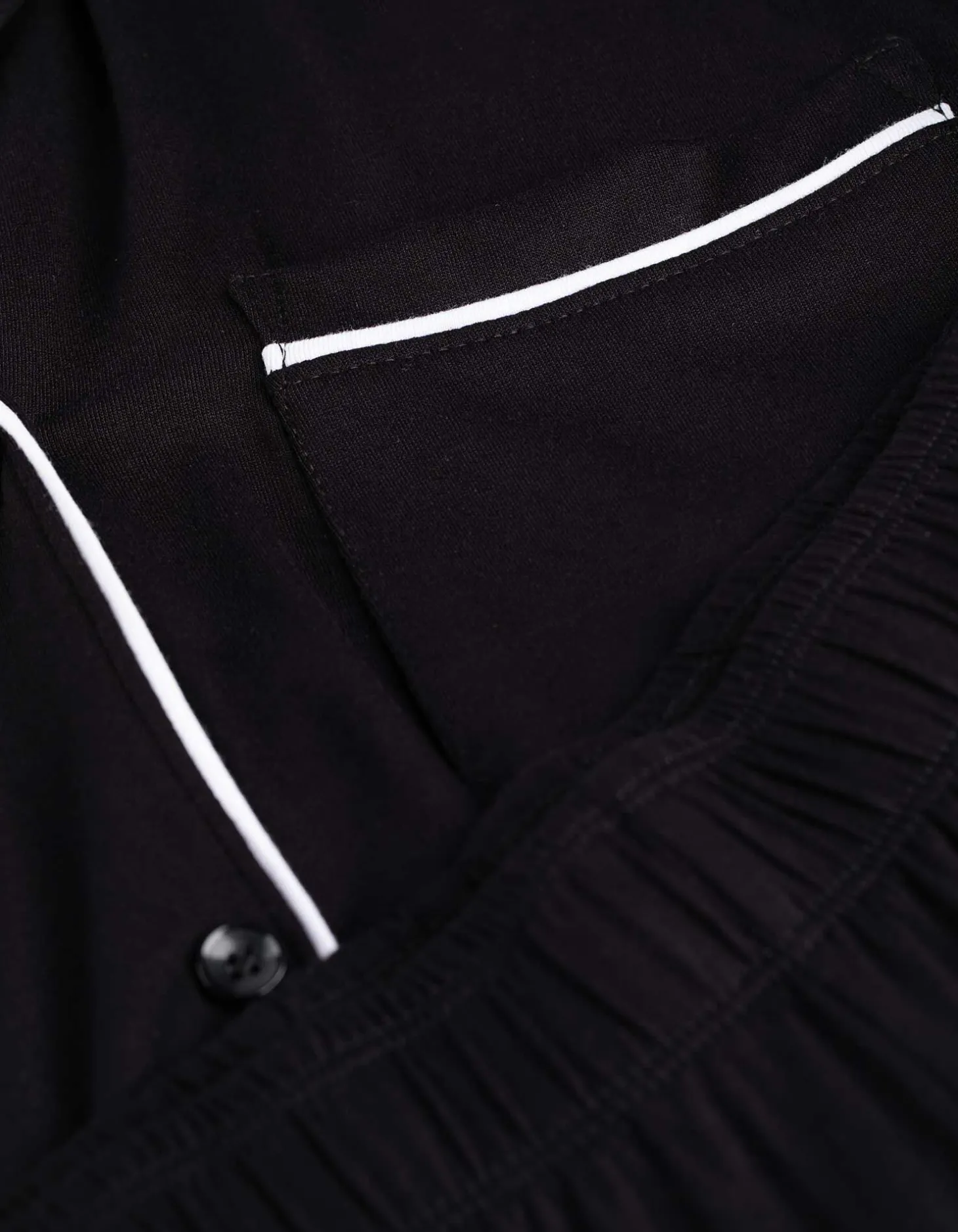 Pyjama set van shirt en shorts - Viscose - zwart