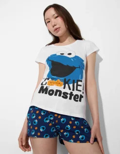 Pyjama set van shirt en shorts - Disneyprint - wit