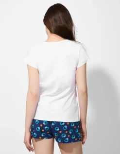 Pyjama set van shirt en shorts - Disneyprint - wit