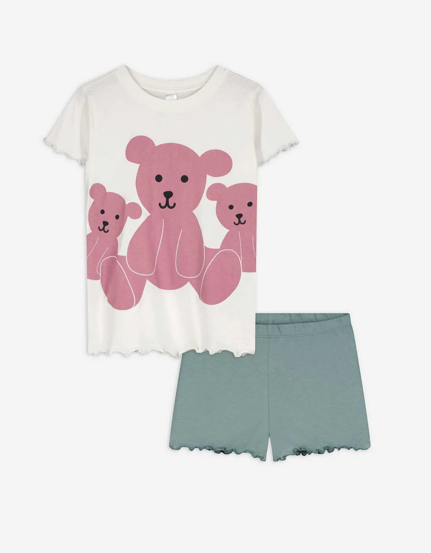 Pyjama set van shirt en shorts - Print - brons
