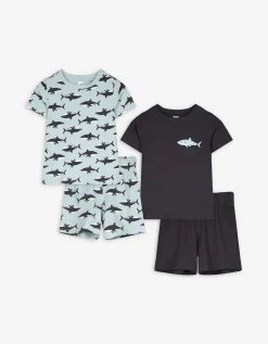 Pyjama set van shirt en shorts - donkergrijs