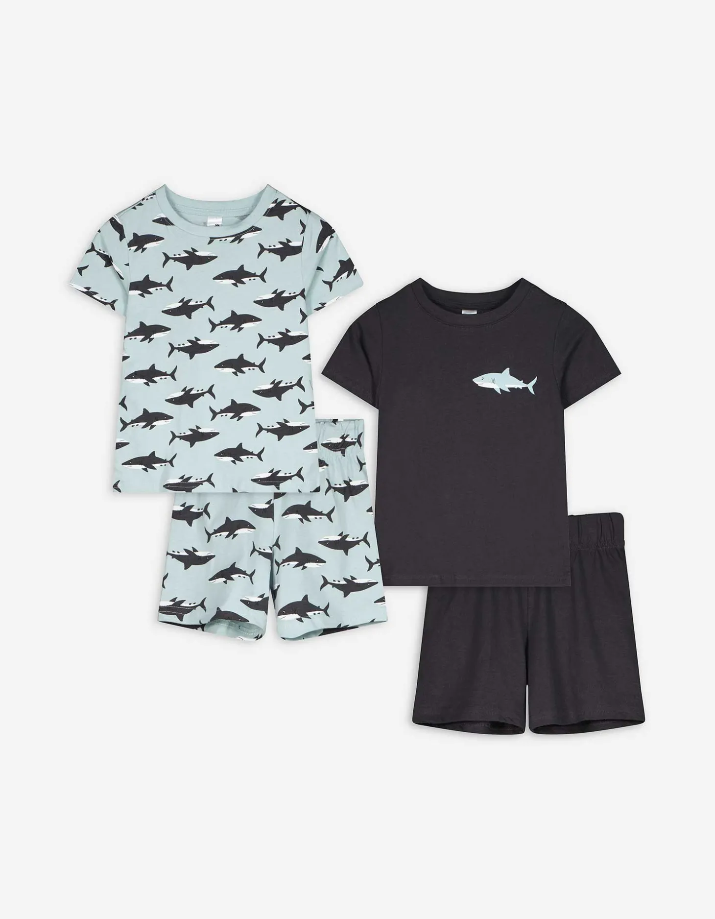 Pyjama set van shirt en shorts - donkergrijs