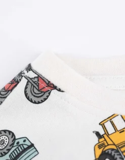 Pyjama set van shirt en shorts - Motief all-over - wit
