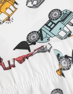 Pyjama set van shirt en shorts - Motief all-over - wit