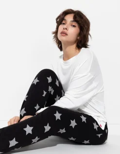 Pyjamabroek - Motief all-over - zwart