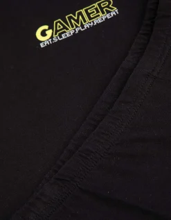 Pyjamaset bestaande uit shirt met lange mouwen en broek - Print op rug - zwart