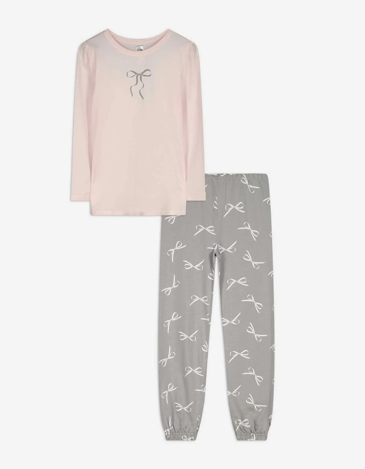 Pyjamaset bestaande uit shirt met lange mouwen en broek - Print - brons